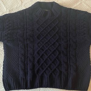 Navy blue knitted sweater